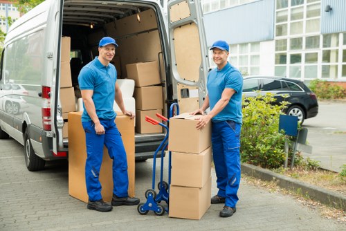 Commercial waste removal service in action