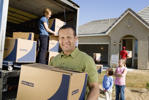 Professional waste removal team at work